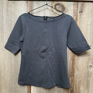 Ann Taylor Polka Dot Blouse in Black Size Small